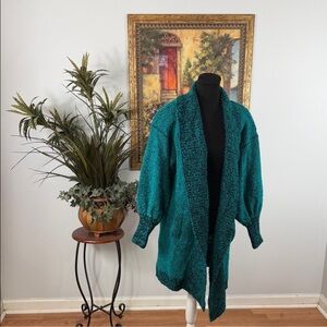 Teal Women's Sweater NUGGETS VTG Coat Cardigan Thick 90’s Aesthetic Casual